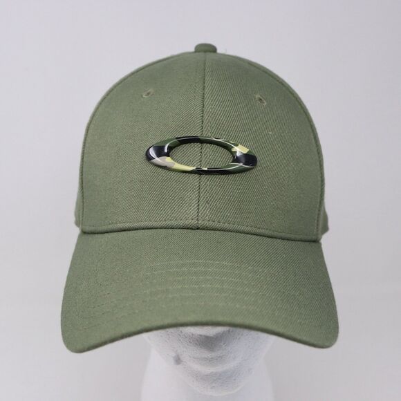 Oakley Tincan Cap S/M Worn Olive w/Graphic Camo Curved Brim Wicking Sweatband - Picture 2 of 5